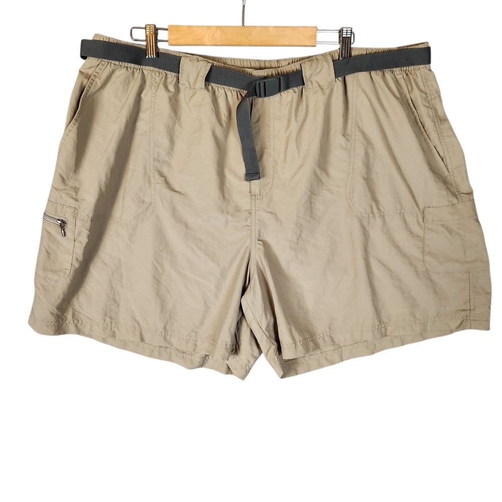 Columbia Shorts Women's 3X Tan Belted Cargo Nylon Lightweight Outdoor Hiking